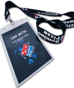 תג כיס 14X10 סמ עם שרוך ממותג חד צדדי